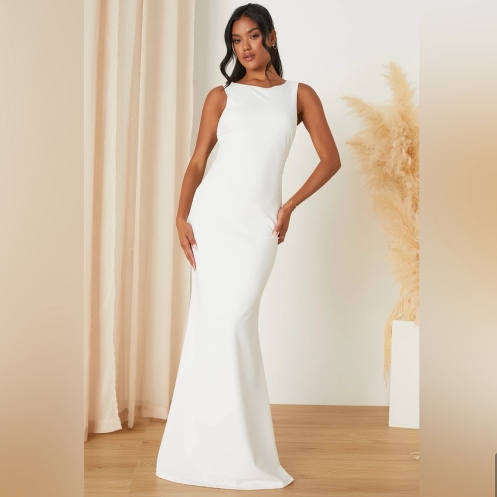 Lulu's Love In Your Eyes Ivory Knotted
Mermaid Maxi Dress XS *HEMMED*